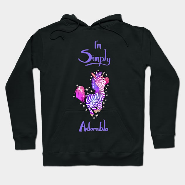 Pink zebracorn I’m simply adorable Hoodie by Midsea 